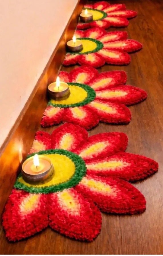 Red Diya Border Mats — Ashwa Handicraft Product Photography